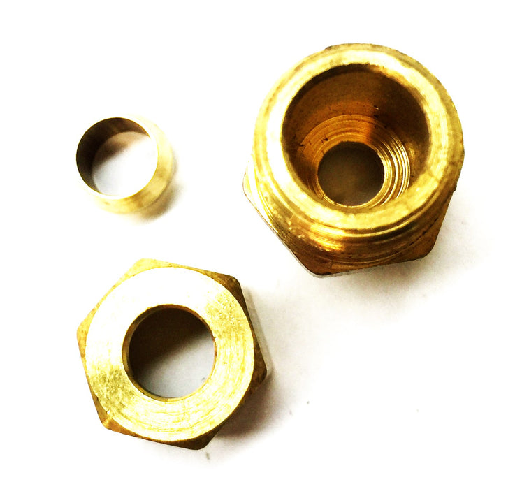 Unbranded 1/4" x 1/4" Brass Adapter 500436 [Lot of 11] NOS