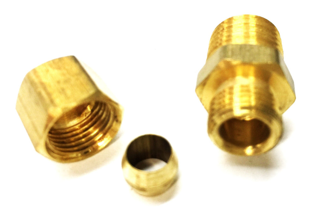 Unbranded 1/4" x 1/4" Brass Adapter 500436 [Lot of 11] NOS