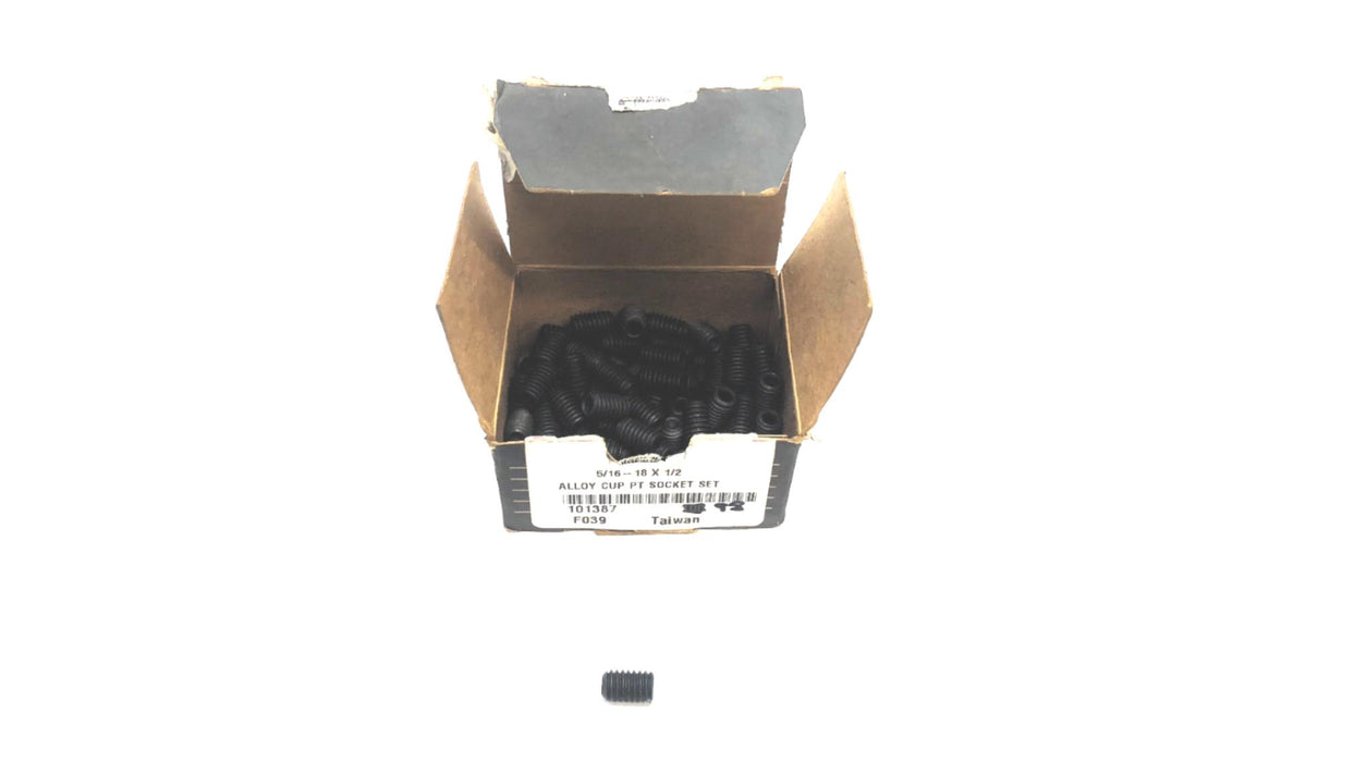 Brighton Pack of (98) 5/16"-18 x 1/2" Alloy Cup Pt Socket Set Screw 101387 NOS