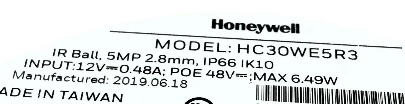 Honeywell Fixed Ball Surveillance Camera (Untested) HC30WE5R3 USED