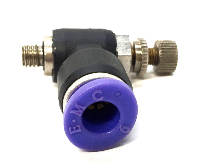 E-MC 1/4"x 10/32 Air Flow Control Valve Tube Push Fitting 6 [Lot of 6] NOS