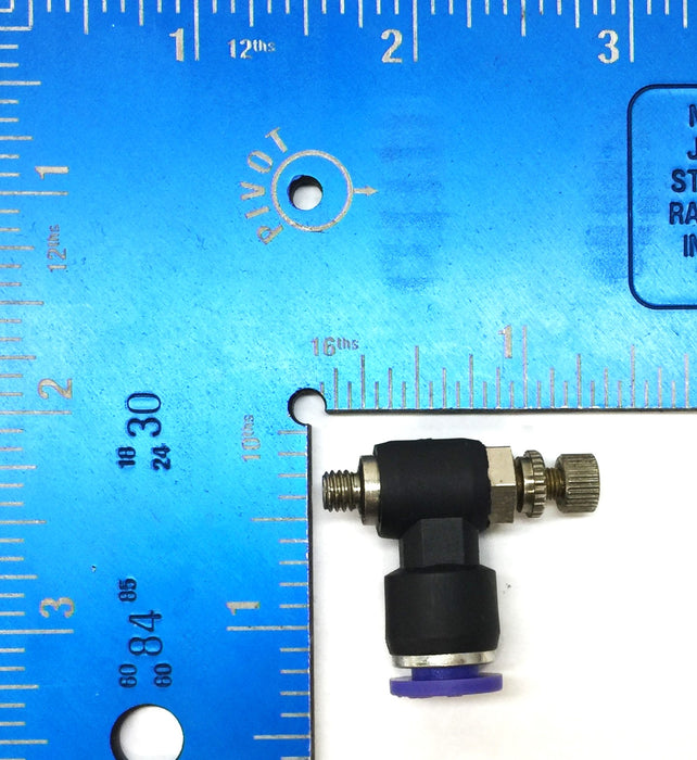 E-MC 1/4"x 10/32 Air Flow Control Valve Tube Push Fitting 6 [Lot of 6] NOS