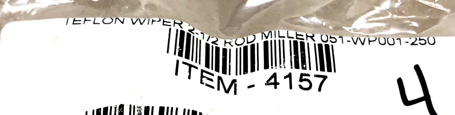Miller Pack of (4) Teflon Wiper 2-1/2" Rod Seal 051-WP001-250 NOS