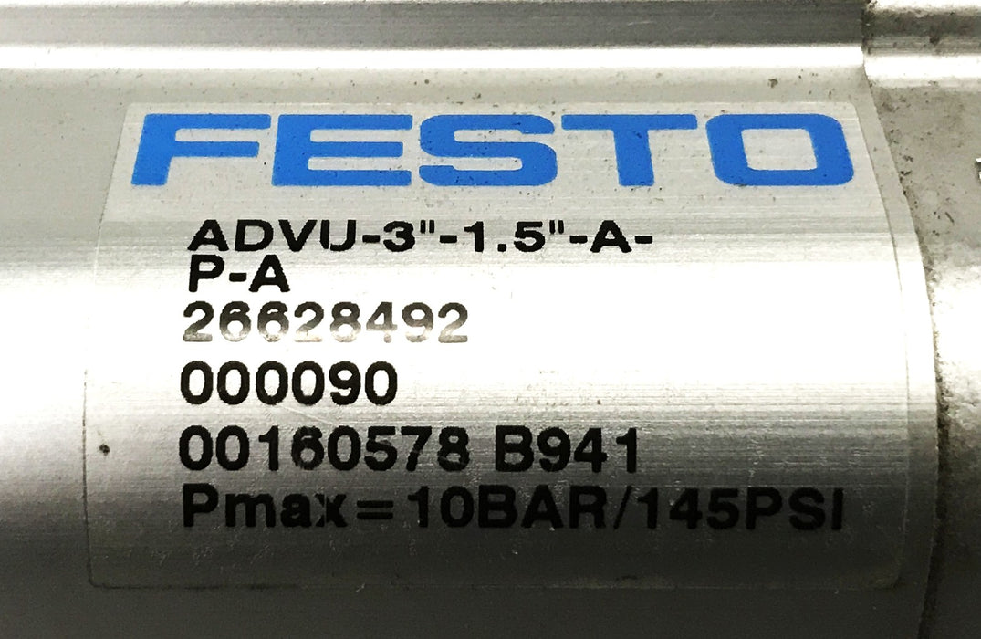 Festo Compact Pneumatic Cylinder ADVU-3-1.5-A-P-A NOS
