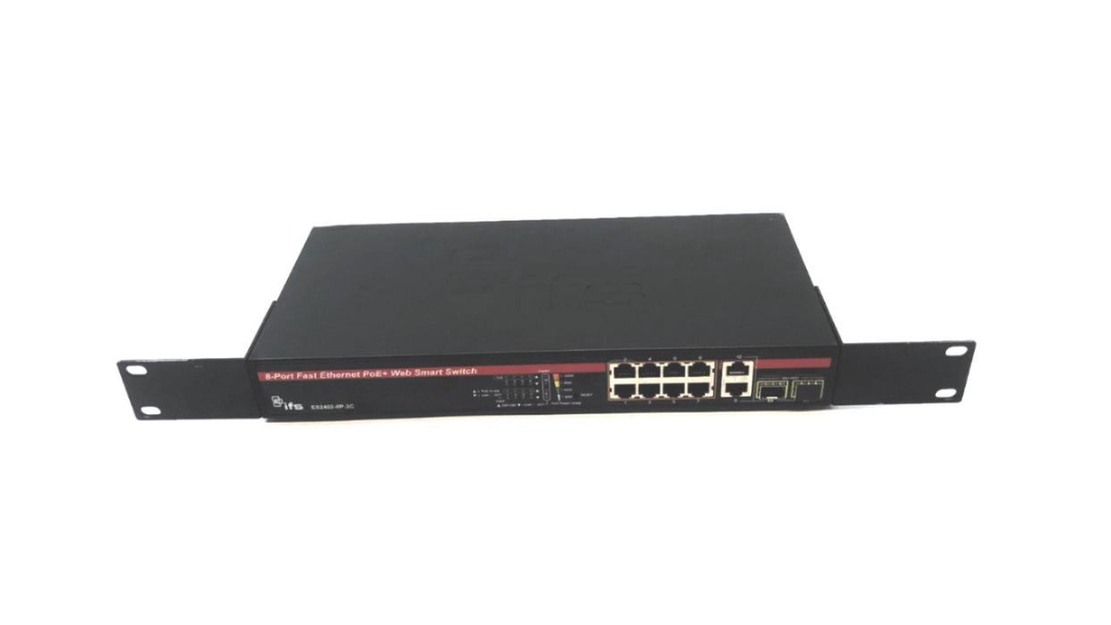 Interlogix 8-Port Fast Ethernet PoE+ Web Smart Switch ES2402-8P-2C USED