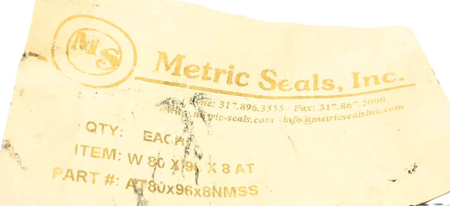 Metric Seals AT Wiper AT80x96x8NMSS NOS