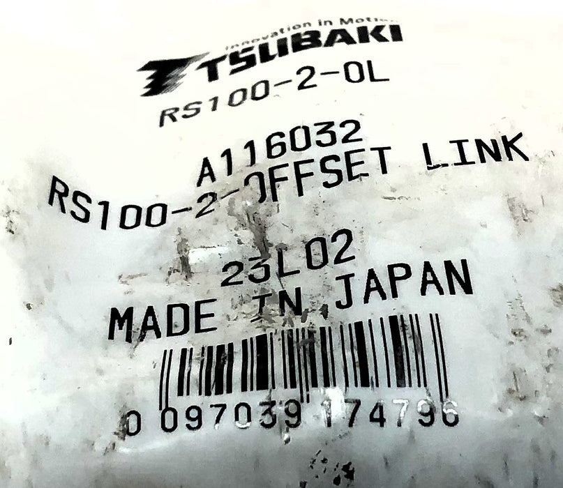 Tsubaki Roller Chain 2 Strand Off-Set Link RS100-2-OL [Lot of 2] NOS