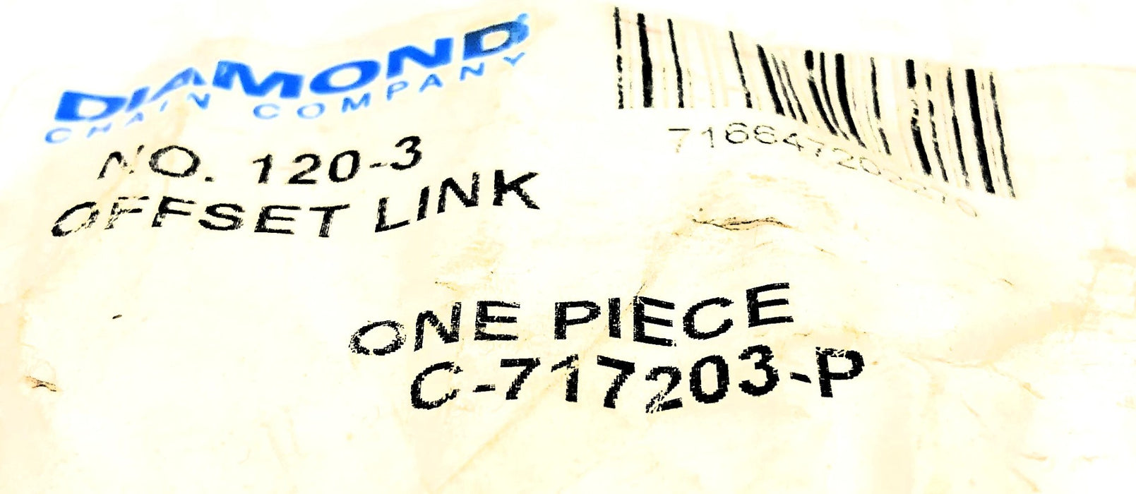 Diamond Roller Chain Off-Set Link C-717203-P NOS