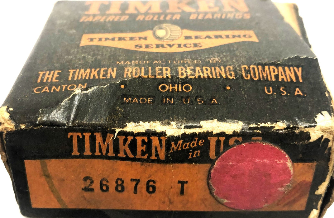Timken Tapered Roller Bearing Cone 26876-T NOS