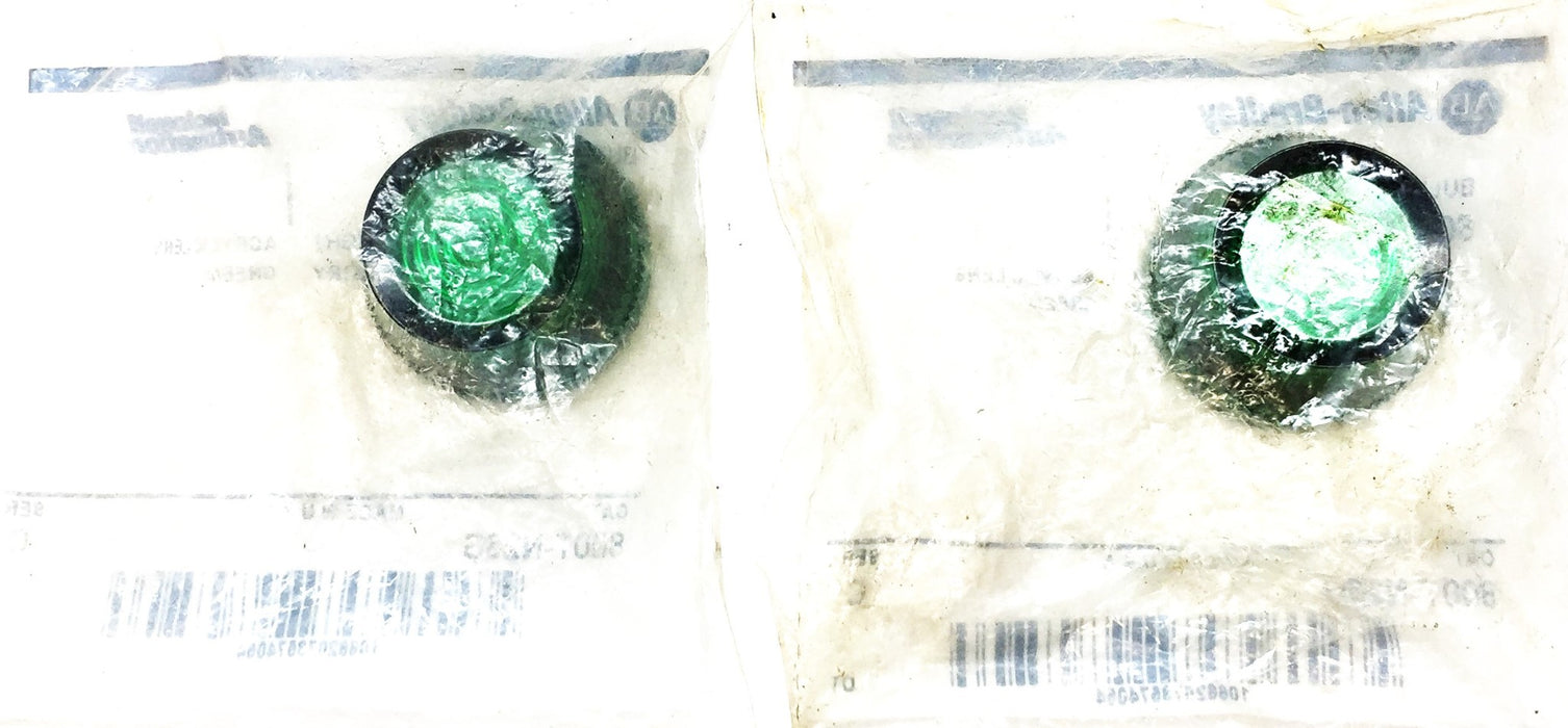 Allen-Bradley Green Acrylic Pilot Light Lens 800T-N26G Ser C [Lot of 2] NOS