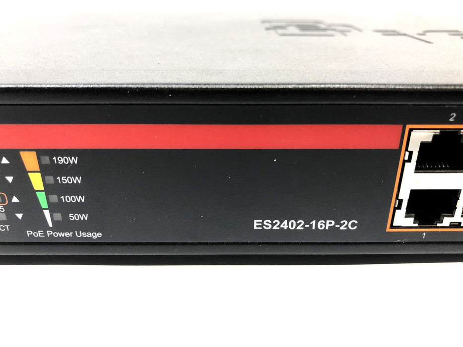 Interlogix 16-Port Eternet PoE+ Web Smart Switch ES2402-16P-2C USED