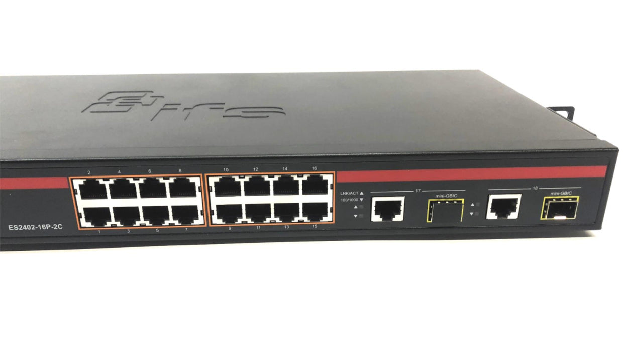 Interlogix 16-Port Eternet PoE+ Web Smart Switch ES2402-16P-2C USED