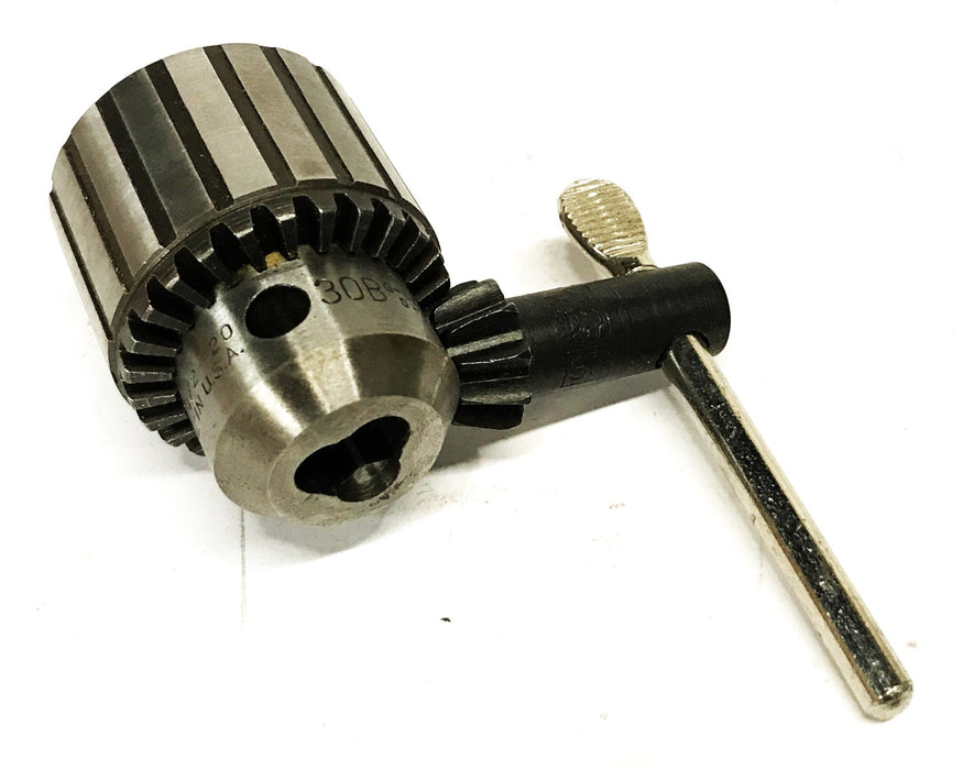 Jacobs 1/4-20 Plain Bearing Chuck and Key 30B-1/4-20 NOS