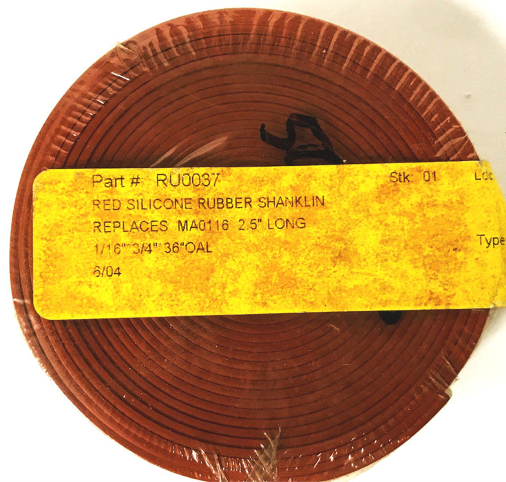 Shanklin Red Silicone Rubber Seal Pad 1/16 x 3/4 x 36 inch RU0037 [Lot of 4] NOS