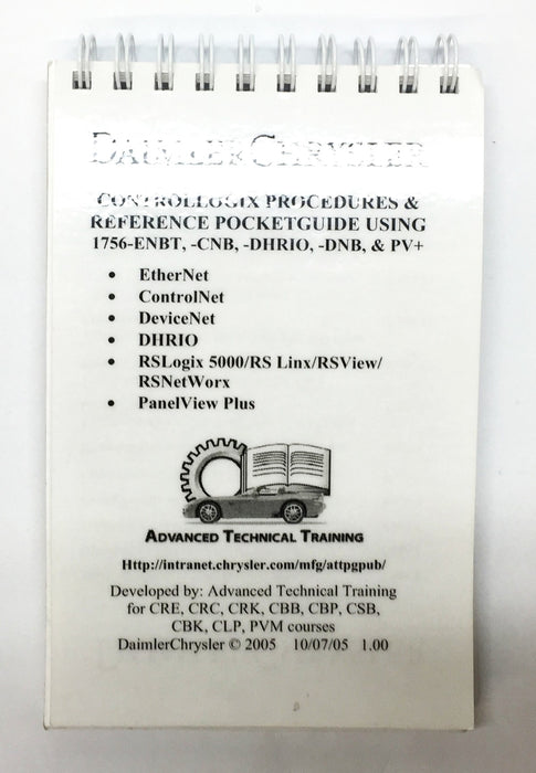 Controllogix Procedure and Ref. Pocket Guide for 1756-ENBT,-CNB,-DHRIO,-DNB,&PV+