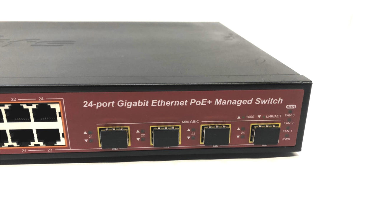Interlogix 24-Port Gigabit Ethernet Poe+ Network Switch NS3702-24P-4S USED