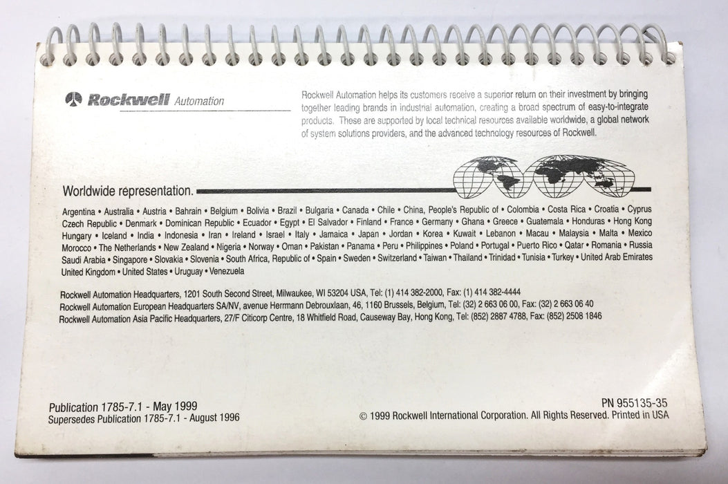 Rockwell Automation/AB 1785 PLC-5 Programmable Controllers Quick Ref. 955135-35