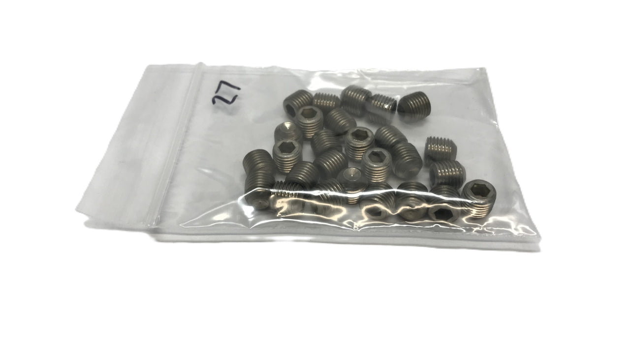 Unbranded 3/8-24 x 3/8" Stainless Steel Socket Set Screw [Lot of 27] NOS