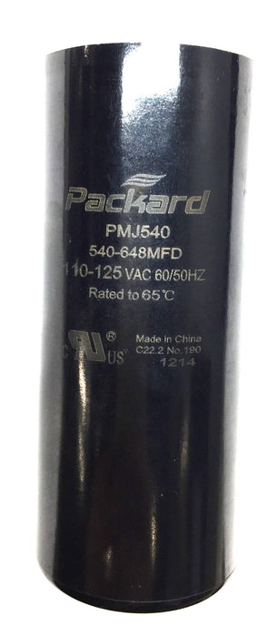 Packard 110-125 VAC 60/50Hz Capacitor PMJ540 (540-648MFD) NOS