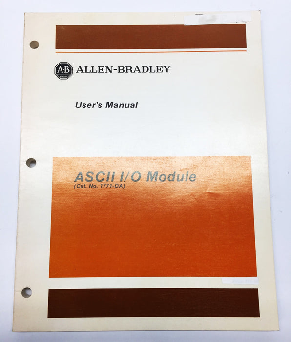 Rockwell/Allen-Bradley ASCII I/O Module User Manual 1771-DA (955098-35) USED