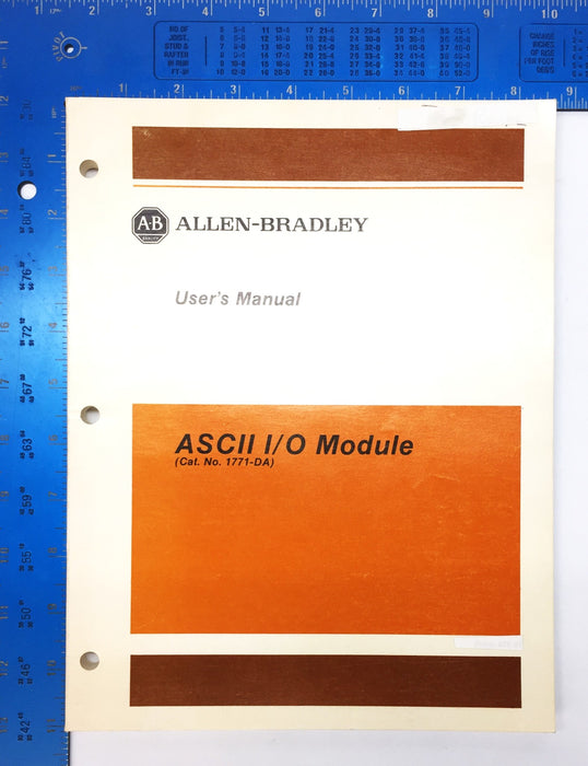 Rockwell/Allen-Bradley ASCII I/O Module User Manual 1771-DA (955098-35) USED