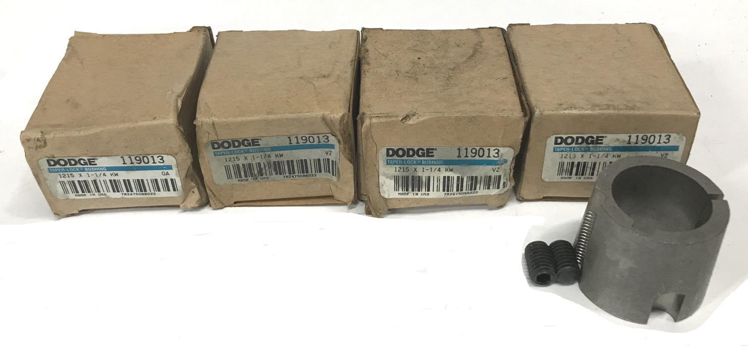 Dodge 1215-1-1/4 KW Taper Lock Bushing 119013 [Lot of 4] NOS
