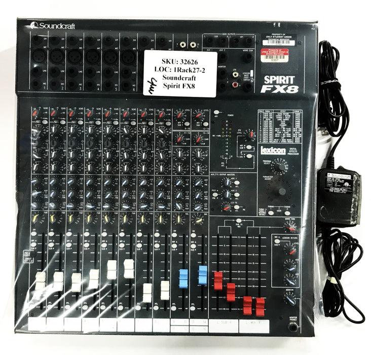 Soundcraft Vintage 8-Channel 4-Bus Mixing Board Spirit FX8 USED