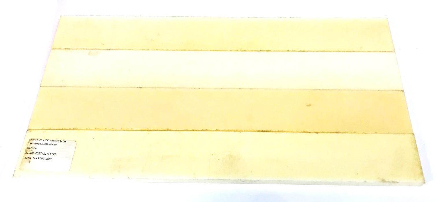 King Plastic Co. Beige 3/4 inch x 3 inch x 24 inch Plastic Strip [Lot of 4] NOS