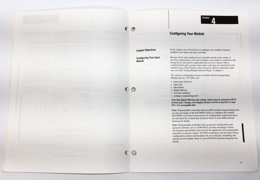 Rockwell/Allen-Bradley Analog Input Module 1771-IFE User Manual 955115-88 NOS