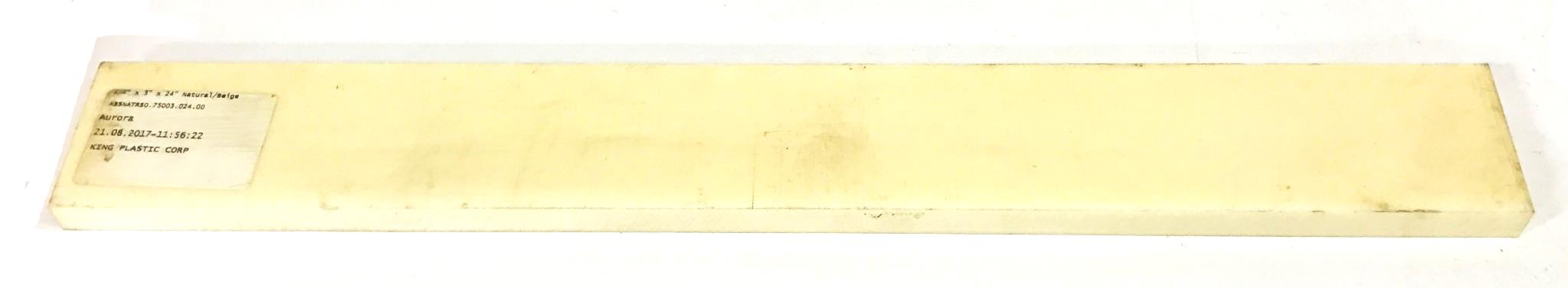 King Plastic Co. Beige 3/4 inch x 3 inch x 24 inch Plastic Strip [Lot of 4] NOS