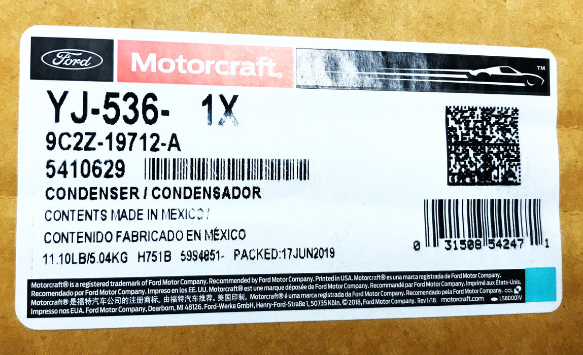 Motorcraft Ford A/C Condenser YJ-536 NOS