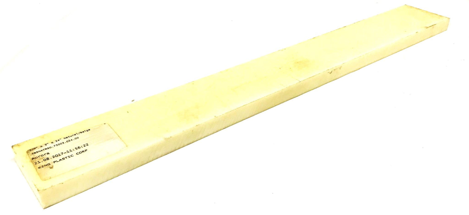 King Plastic Co. Beige 3/4 inch x 3 inch x 24 inch Plastic Strip [Lot of 4] NOS