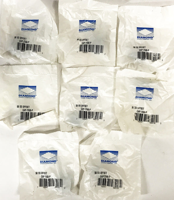Diamond Chain 50SS Offset Link CAP-7550-P [Lot of 8] NOS