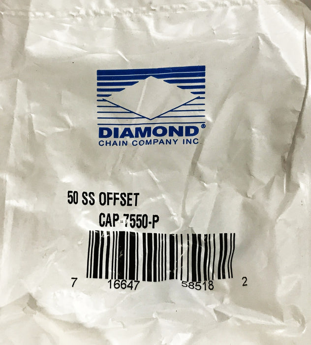 Diamond Chain 50SS Offset Link CAP-7550-P [Lot of 6] NOS