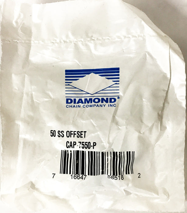 Diamond Chain 50SS Offset Link CAP-7550-P [Lot of 8] NOS