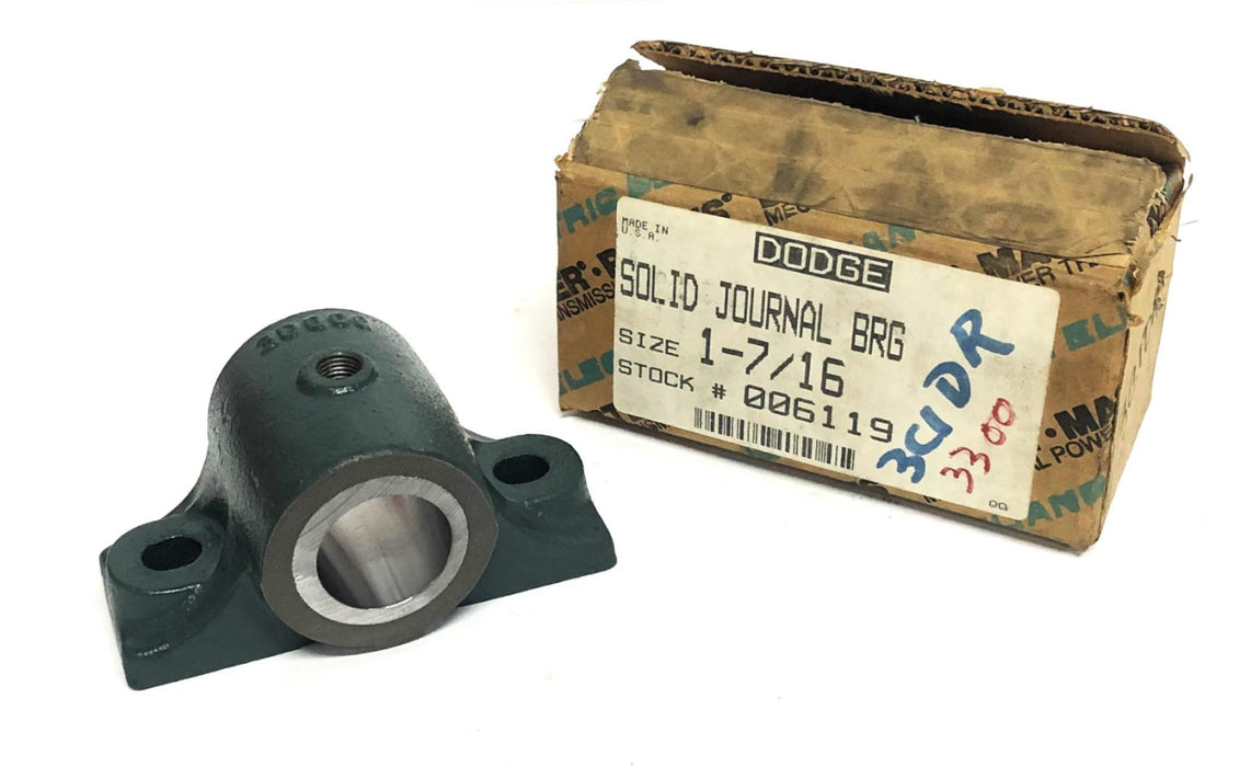 Dodge 1-7/16 Inch Solid Journal Bearing 006119 NOS