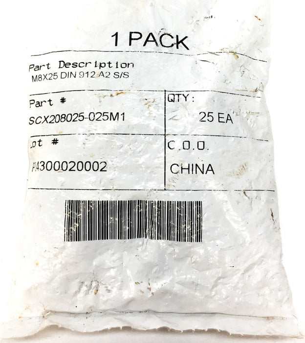 THE M8X25 DIN 912 Stainless Steel Allen Head Cap Pack (25pcs) SCX208025-0251 NOS