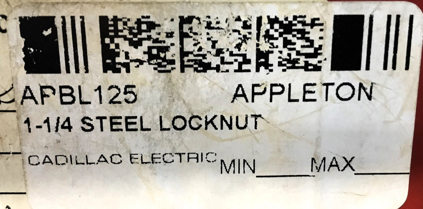 Appleton 1-1/4" Steel Locknut APBL125 [Lot of 20] NOS