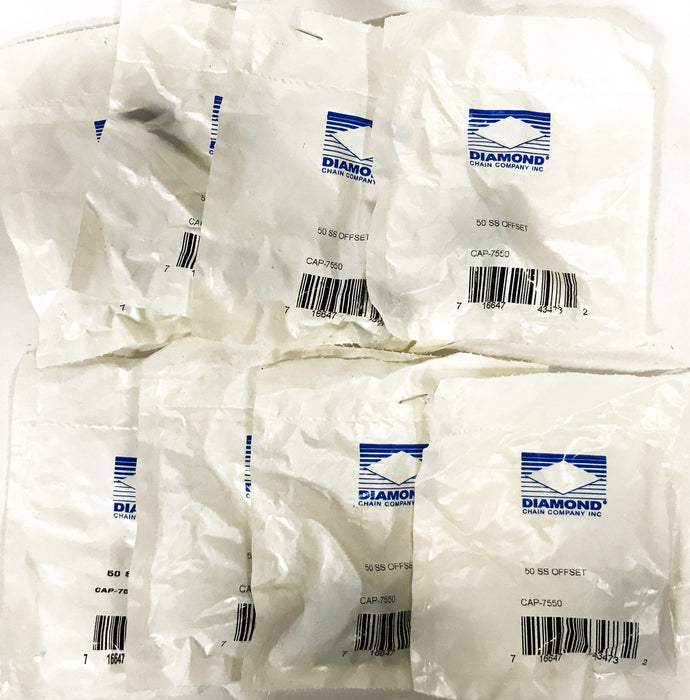 Diamond Chain 50SS Offset Link CAP-7550 [Lot of 8] NOS