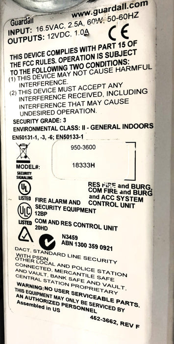 Guardall Security Control Cabinet ONLY 950-3600 USED