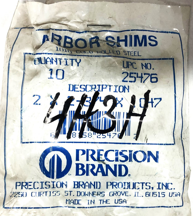 Arbor Shims 2x2-3/4X0.47 Spacer Shims 25476 [Lot of 9] NOS