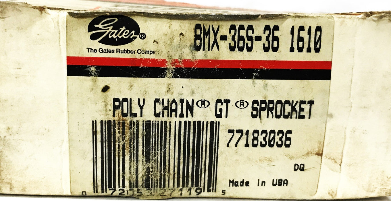 Gates GT2 Poly Chain Sprocket 8MX-36S-36-1610 NOS