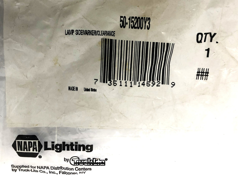NAPA Trucklite 12V Side Marker Clearance Lamp Amber 50-15200Y3 [Lot of 3] NOS