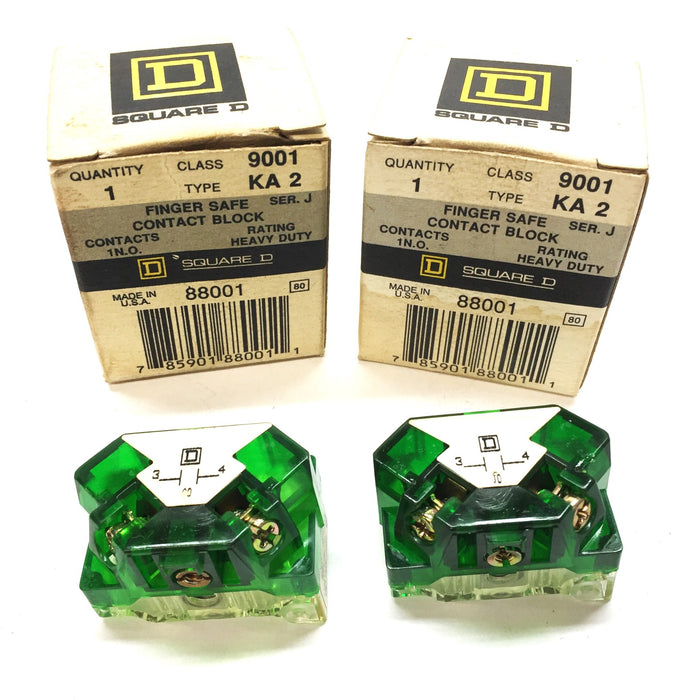 Square D Finger-Safe Contact Block 88001 [Lot of 2] NOS