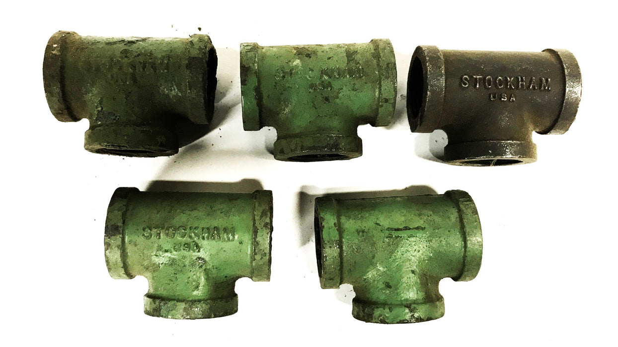 Stockham 1 inch Female Pipe Tee [Lot of 5] USED