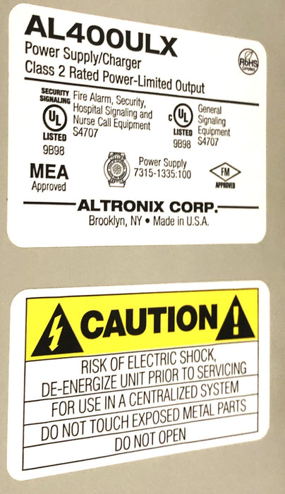Altronix Power Supply Panel (Untested) AL400ULX USED