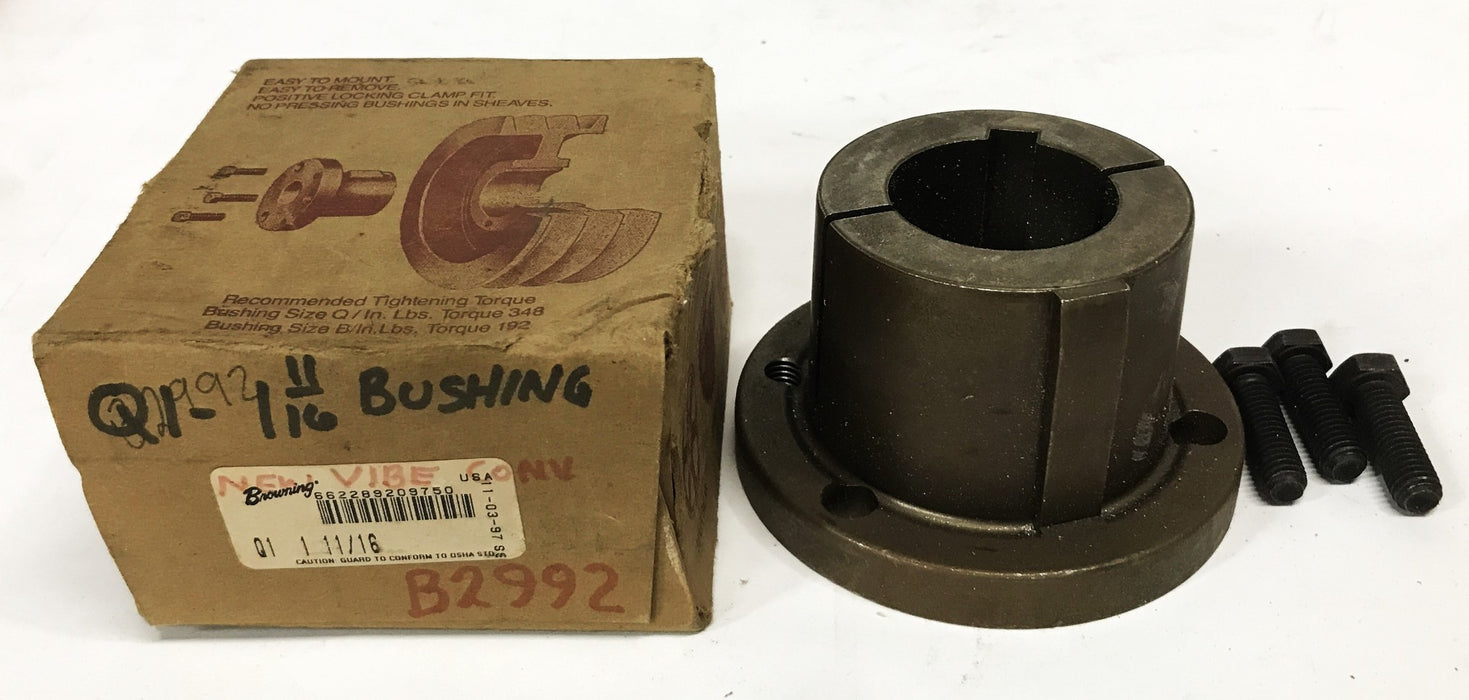Browning 1-11/16 inch Bore Split Taper Bushing Q1-1-11/16 NOS