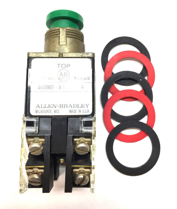 Allen-Bradley Push Button Flush Head Green Button 800MR-A1 (800M-XAK) NOS