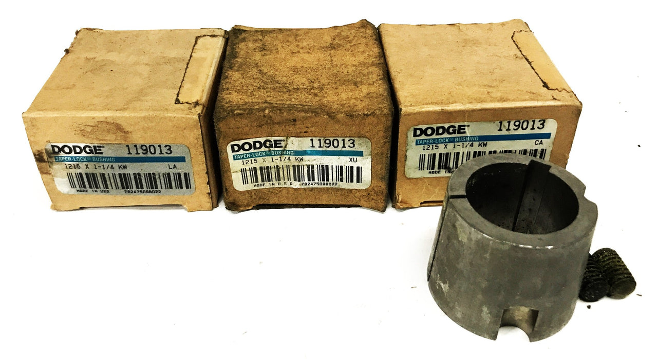 Dodge 1215-1-1/4 KW Taper Lock Bushing 119013 [Lot of 3] NOS