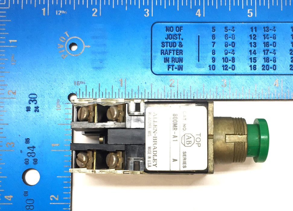Allen-Bradley Push Button Flush Head Green Button 800MR-A1 (800M-XAK) NOS